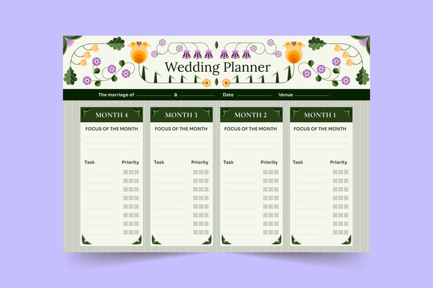 Wedding planner template design