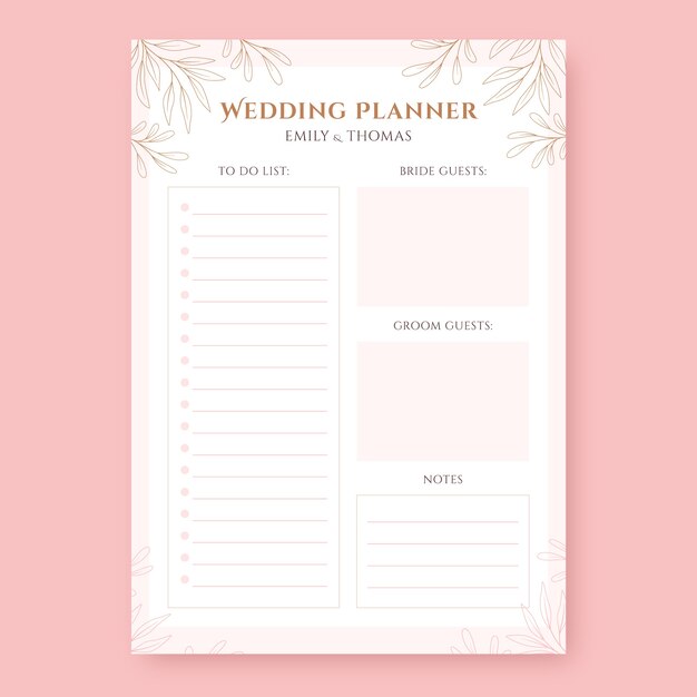 Wedding planner template design
