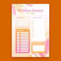 Free vector wedding planner template design