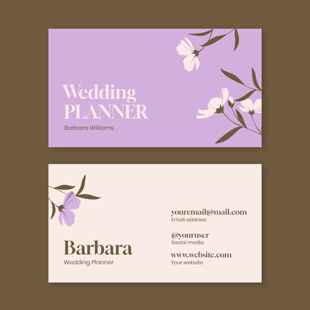 Wedding planning business card template design