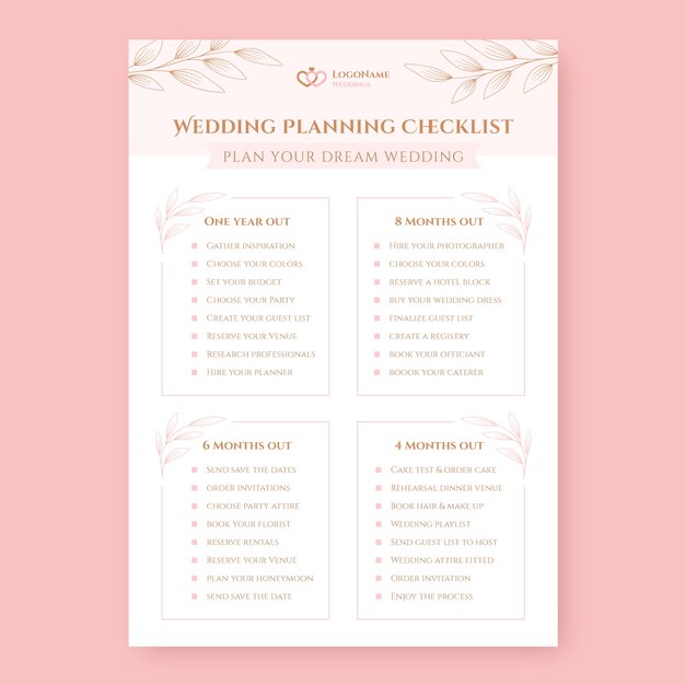 Wedding planning checklist template design