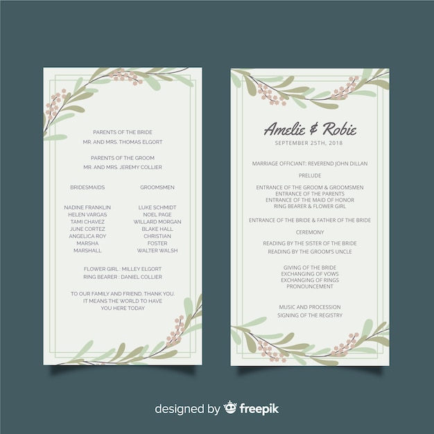 Wedding program