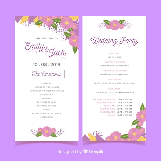 Wedding program