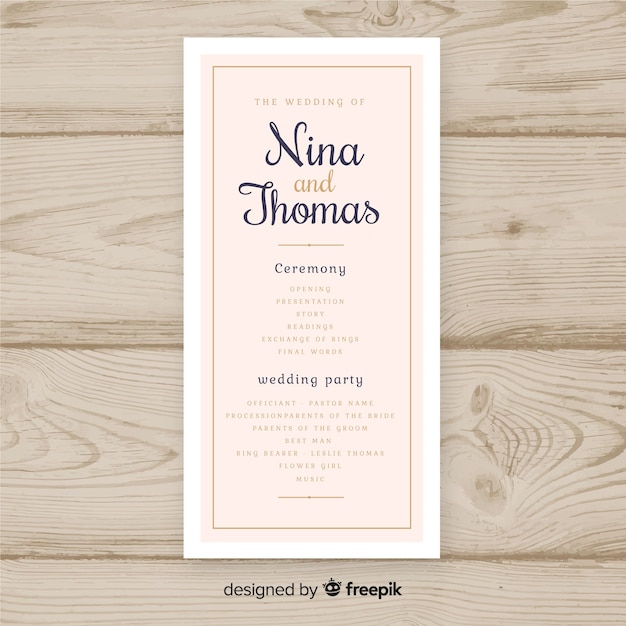 Wedding program