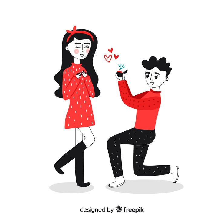 Free Vector wedding proposal concept