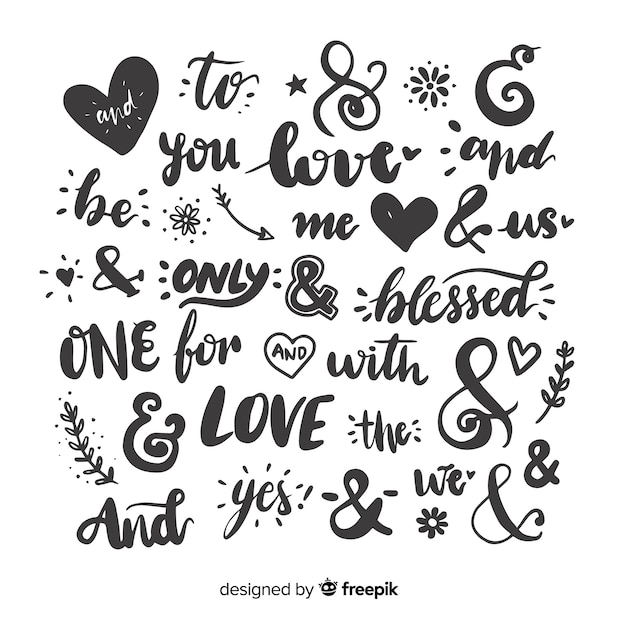 Free vector wedding quotes and ampersands