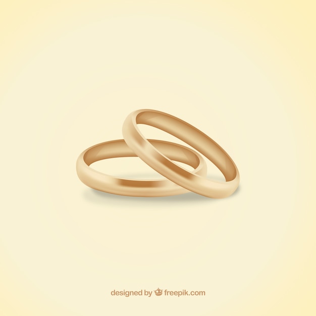 Free vector wedding rings made of gold