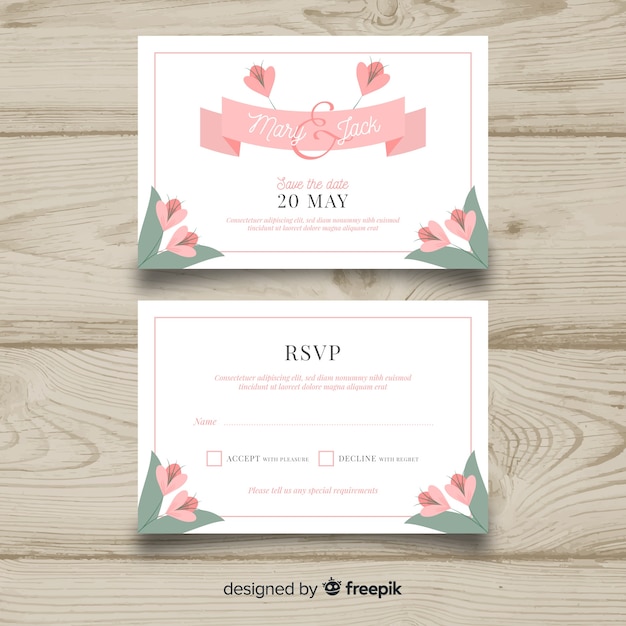 Free vector wedding rsvp card