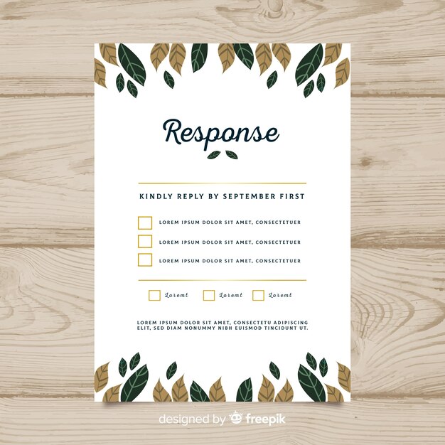 Wedding rsvp card