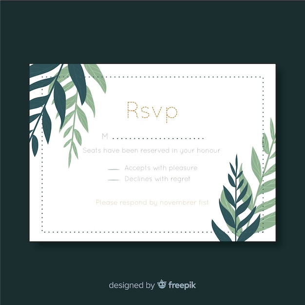 Свадебная карточка rsvp