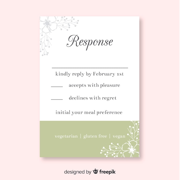 Free vector wedding rsvp card