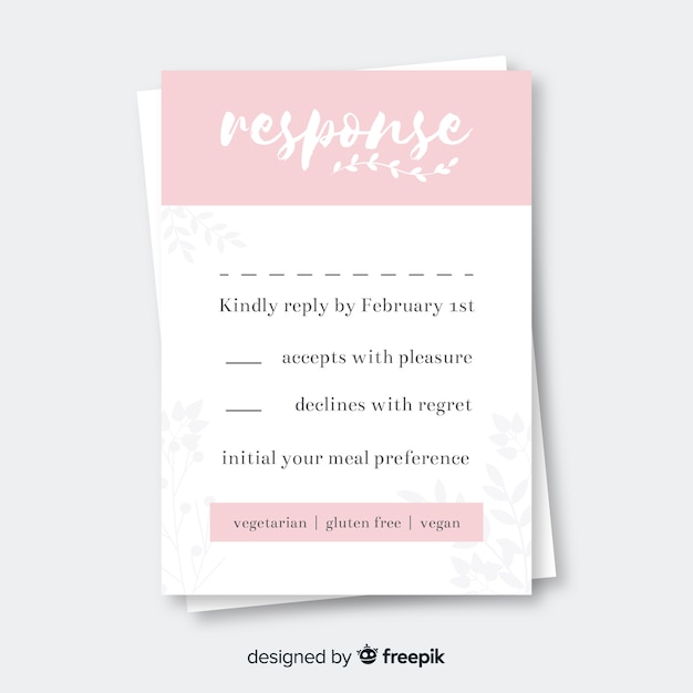 Free vector wedding rsvp card