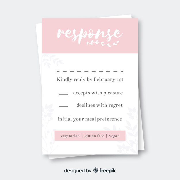 Wedding rsvp card