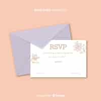 Vettore gratuito carta di nozze rsvp