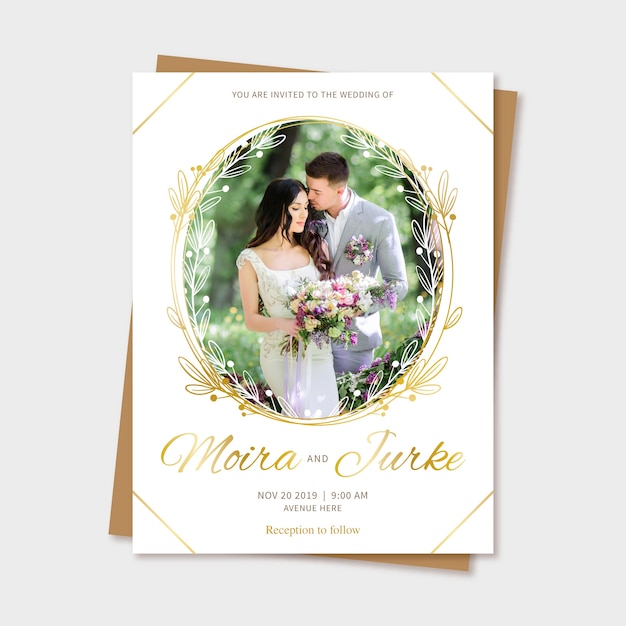 Wedding save the date invitation with photo