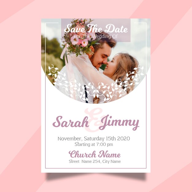 wedding save the date invitation with photo