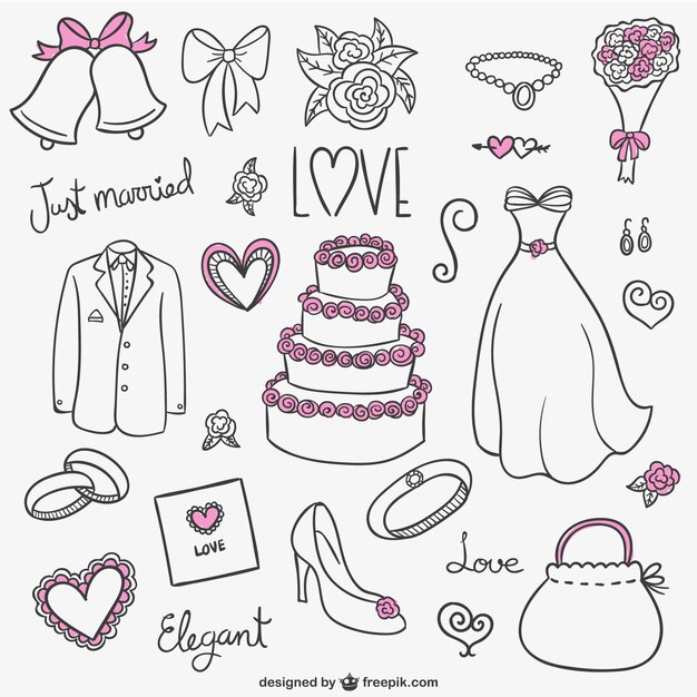 Wedding scribbles collection