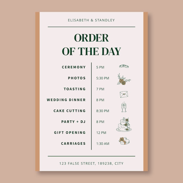 Wedding sign template design