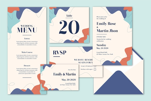 Wedding stationery in abstract style