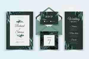 Free vector wedding stationery collection