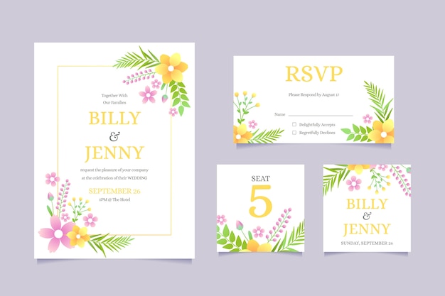 Wedding stationery floral design