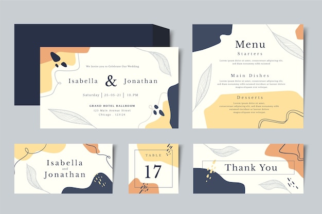 Free vector wedding stationery style