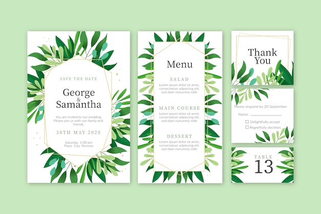 Wedding stationery template collection