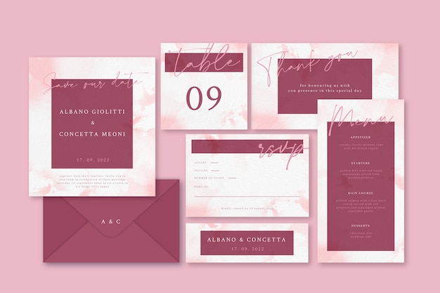 Wedding stationery template theme