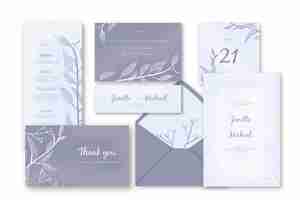 Free vector wedding stationery template