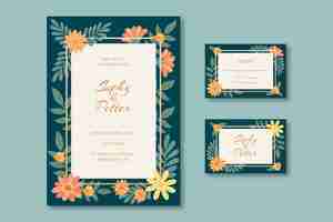 Free vector wedding stationery template