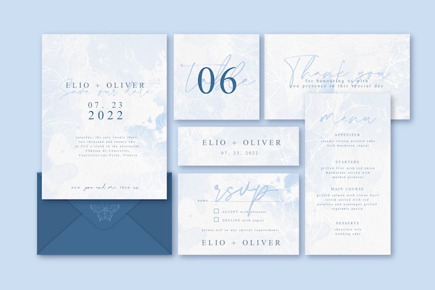 Free vector wedding stationery template