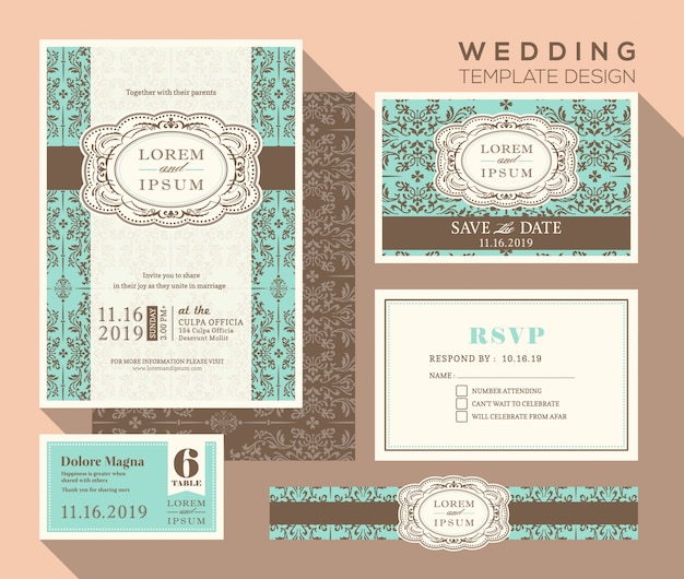 Wedding stationery with ornaments