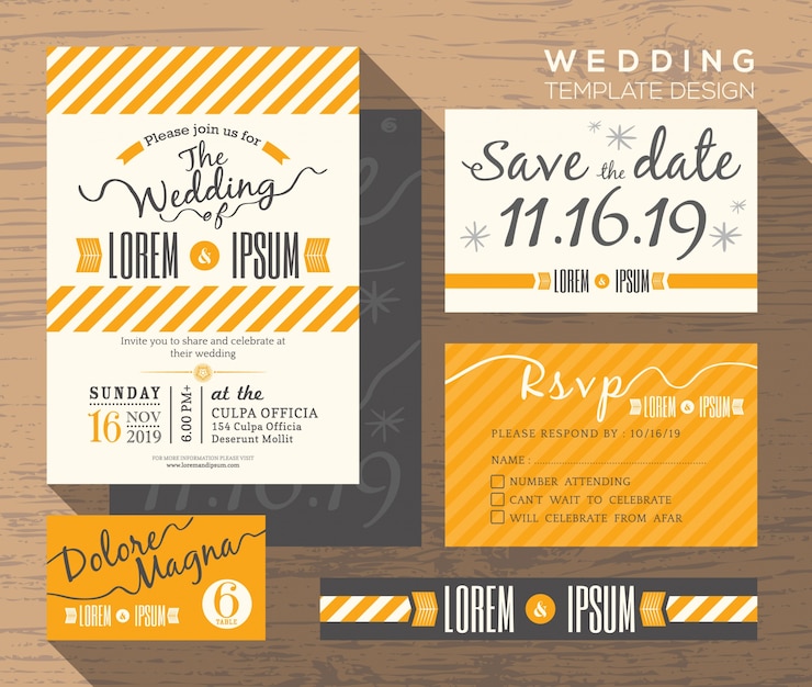 Free Vector wedding stationery
