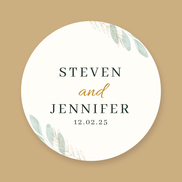 Wedding sticker design template