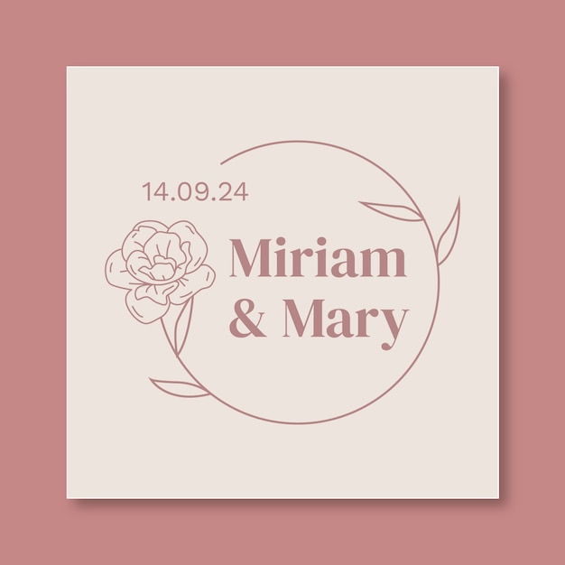 Wedding sticker design template