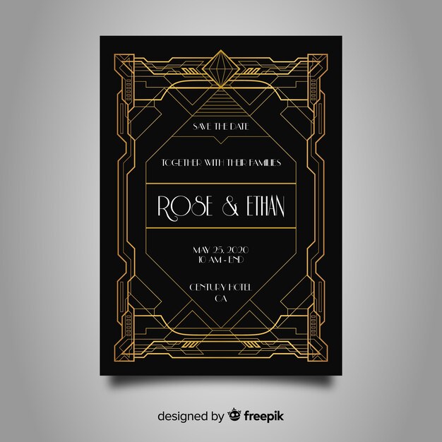 Wedding template in art deco design