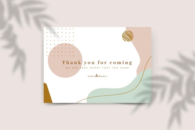 Free vector wedding thanks card template