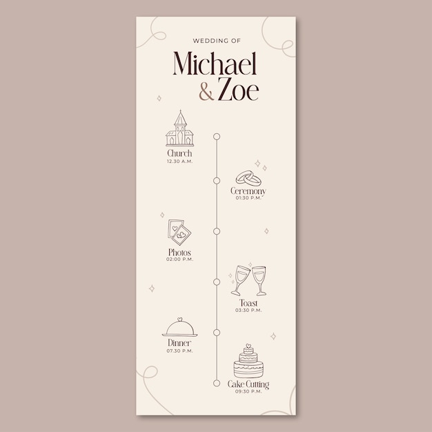 Wedding timeline template design