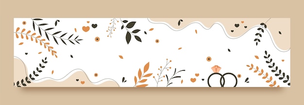 Free vector wedding twitch banner template design