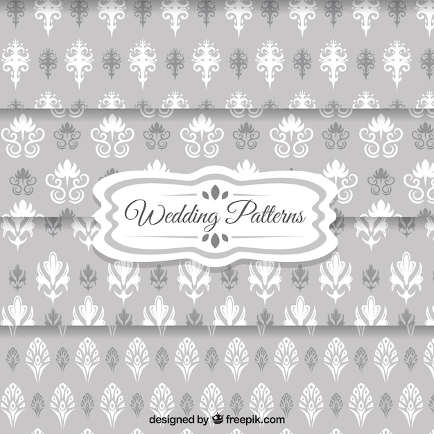 Free Vector wedding wallpaper patterns in grey color