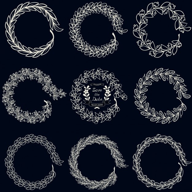 Free vector wedding wreaths collection