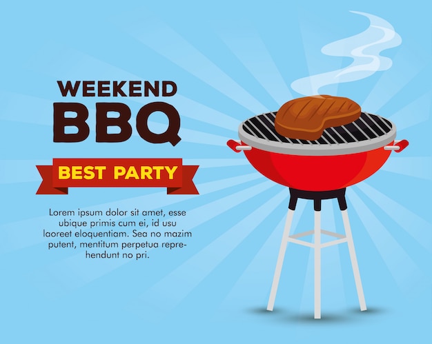 Free vector weekend bbq party invitation template