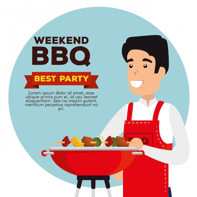 Free vector weekend bbq party invitation