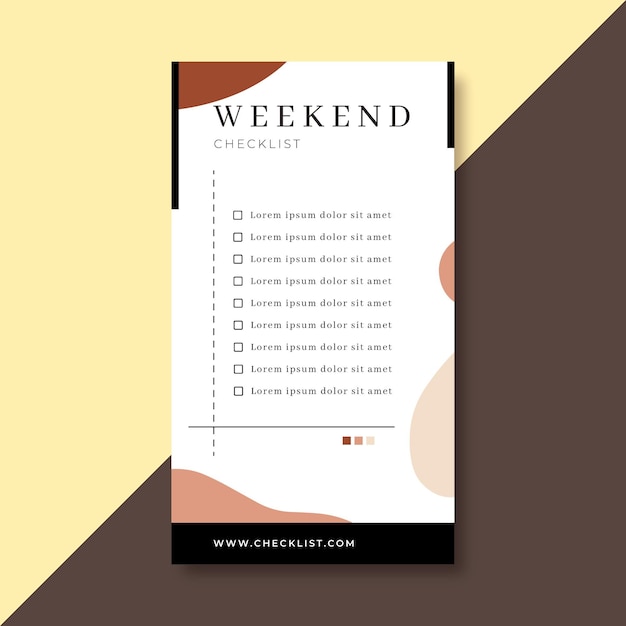 Free vector weekend checklist instagram story template