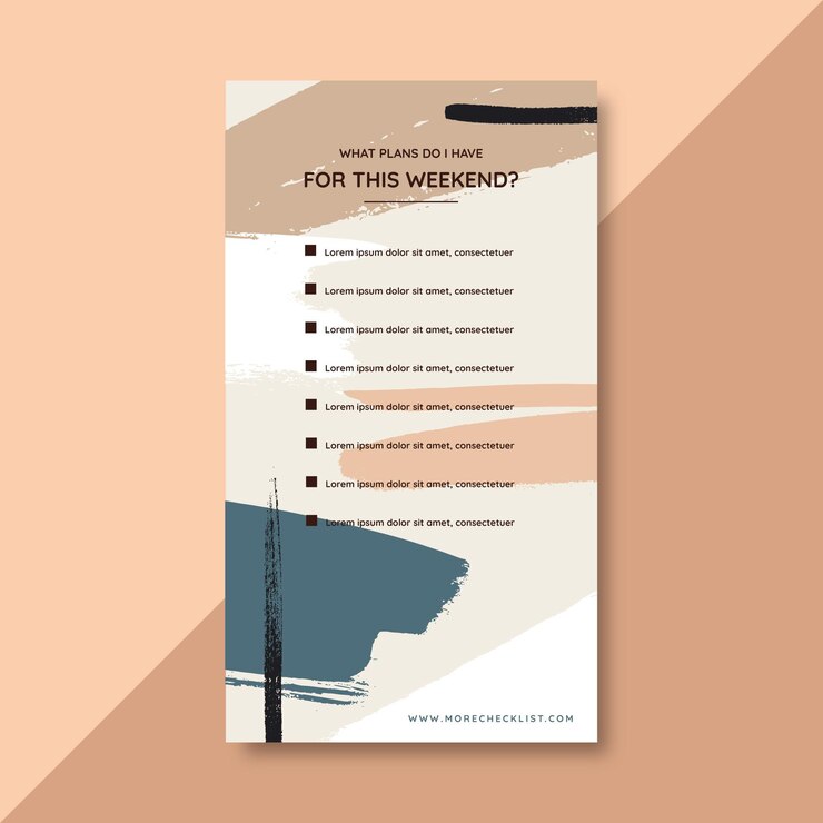 Free Vector weekend checklist instagram story