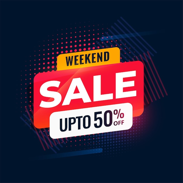 Weekend discount sale banner template