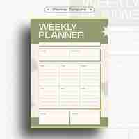 Free vector weekly planner design template