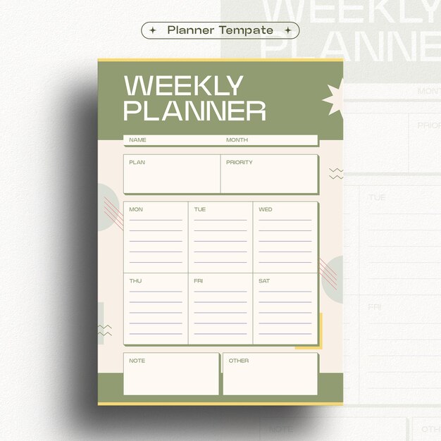 Weekly Planner Design Template