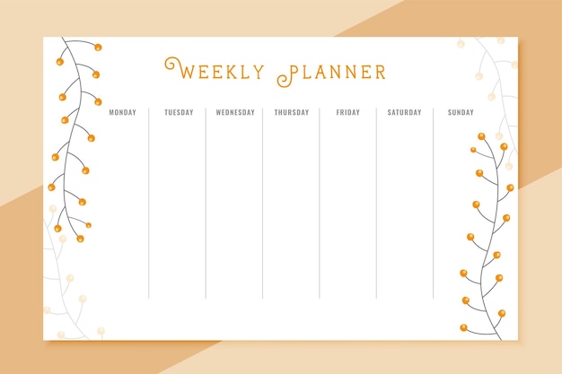 Free vector weekly planner to do list template for business vector