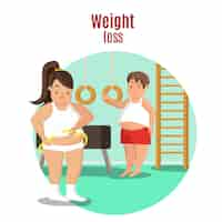 Free vector weight loss concept